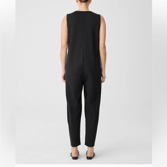 Eileen Fisher Cotton Blend Ponte Lantern Jumpsuit XS $198 - Picture 4 of 9